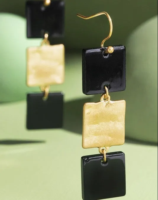 KELLIE ACETATE SQUARE DROP EARRINGS