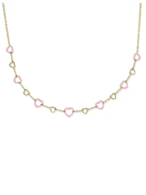 Kendra Scott - Haisley Pink Heart Gold Strand Necklace