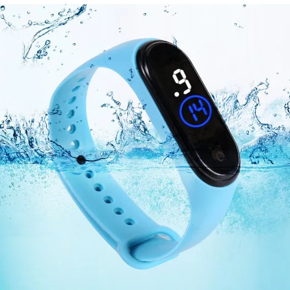 Kids Watch Solid Color Eco-Friendly LED Watch Sport Digital Touch Screen Teenage Students Watch