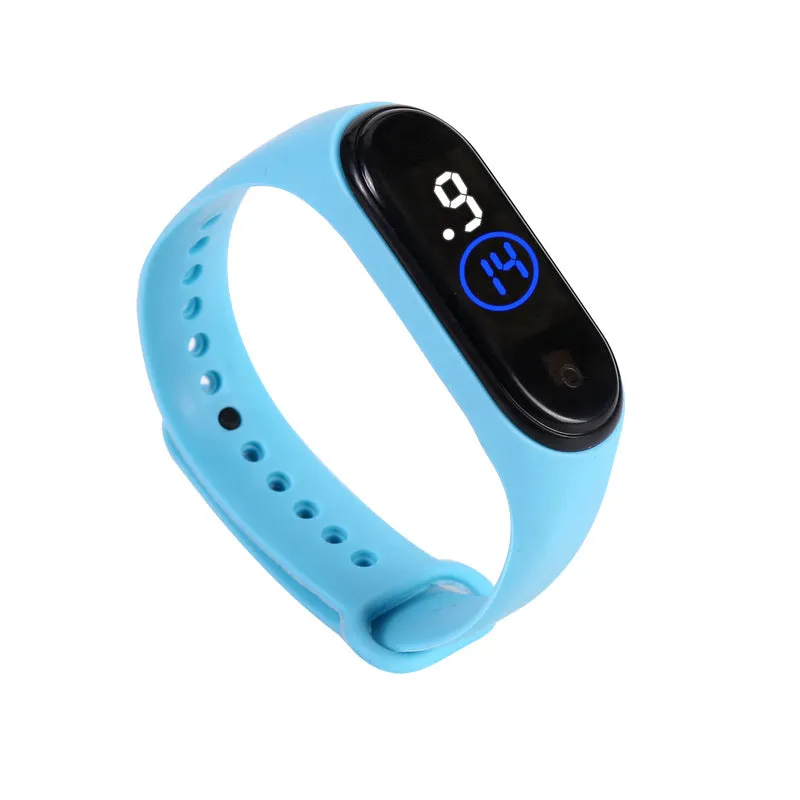Kids Watch Solid Color Eco-Friendly LED Watch Sport Digital Touch Screen Teenage Students Watch