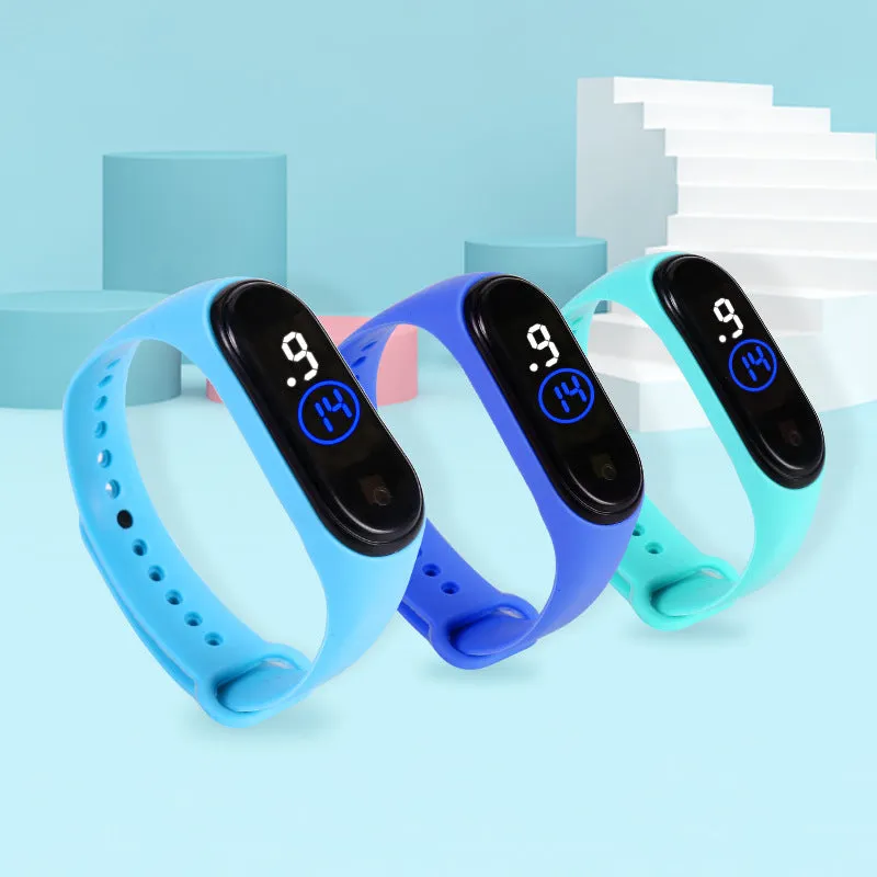 Kids Watch Solid Color Eco-Friendly LED Watch Sport Digital Touch Screen Teenage Students Watch