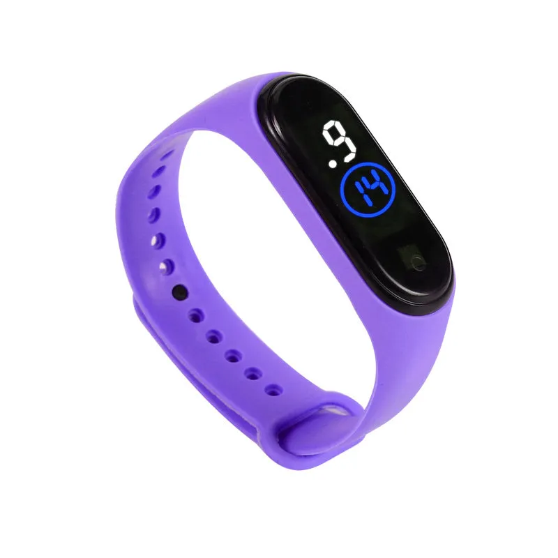 Kids Watch Solid Color Eco-Friendly LED Watch Sport Digital Touch Screen Teenage Students Watch