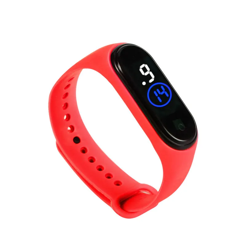 Kids Watch Solid Color Eco-Friendly LED Watch Sport Digital Touch Screen Teenage Students Watch