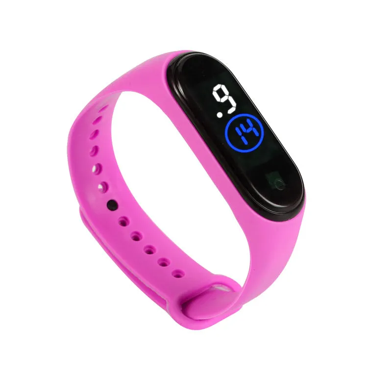 Kids Watch Solid Color Eco-Friendly LED Watch Sport Digital Touch Screen Teenage Students Watch