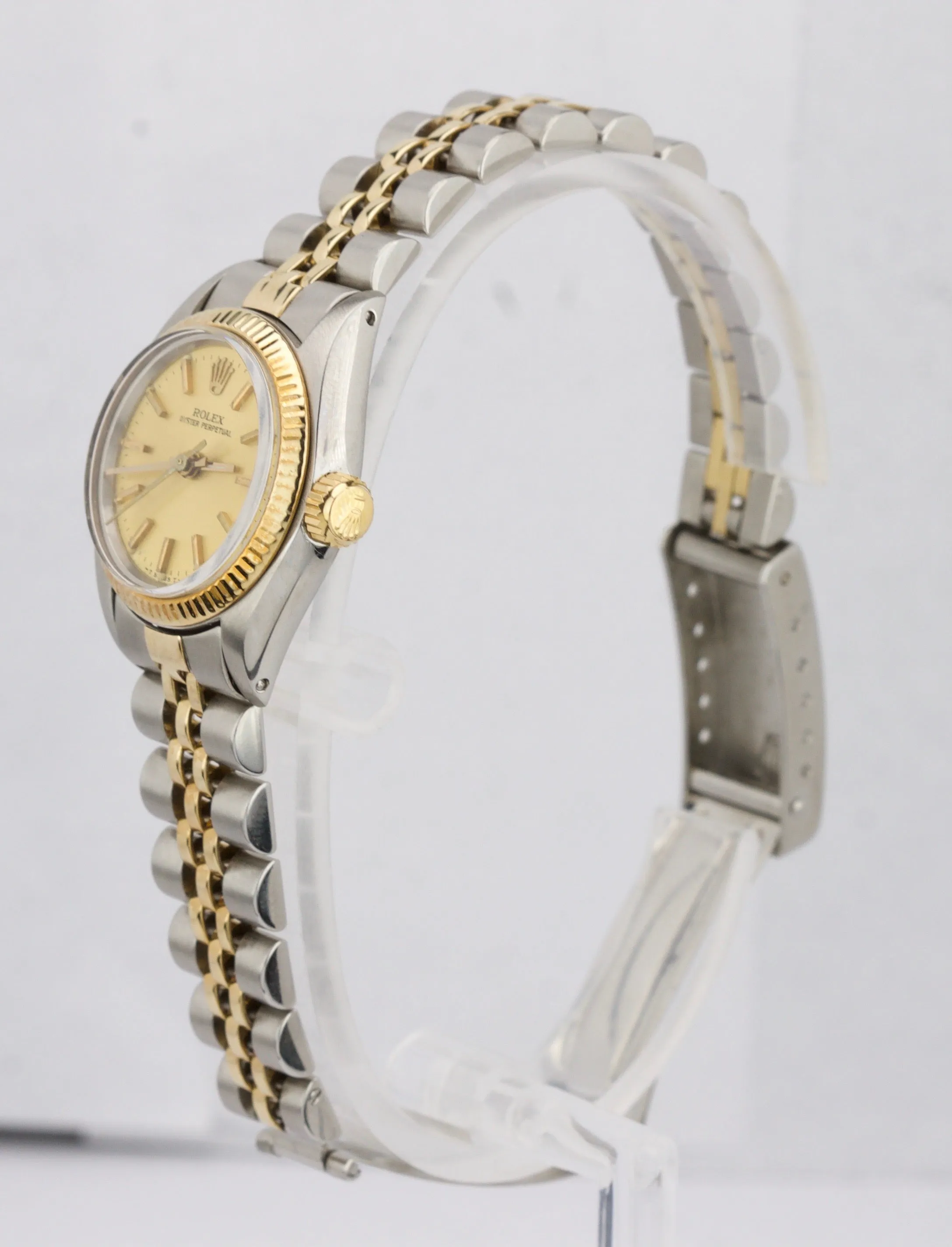 Ladies Rolex Oyster Perpetual 24mm Champagne 6719 Two-Tone Steel Jubilee Watch