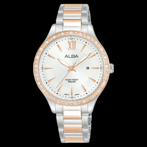 Ladies Silver & Rose Gold Crystal Analogue-Quartz Watch AH7BX6X
