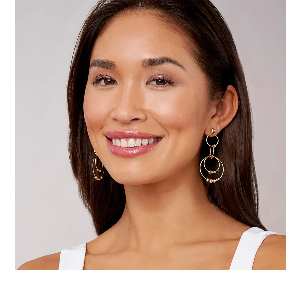 LAGOS Caviar Gold Four Circle Bead Drop Earrings