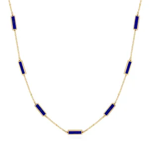 Lapis Bar Chain Necklace