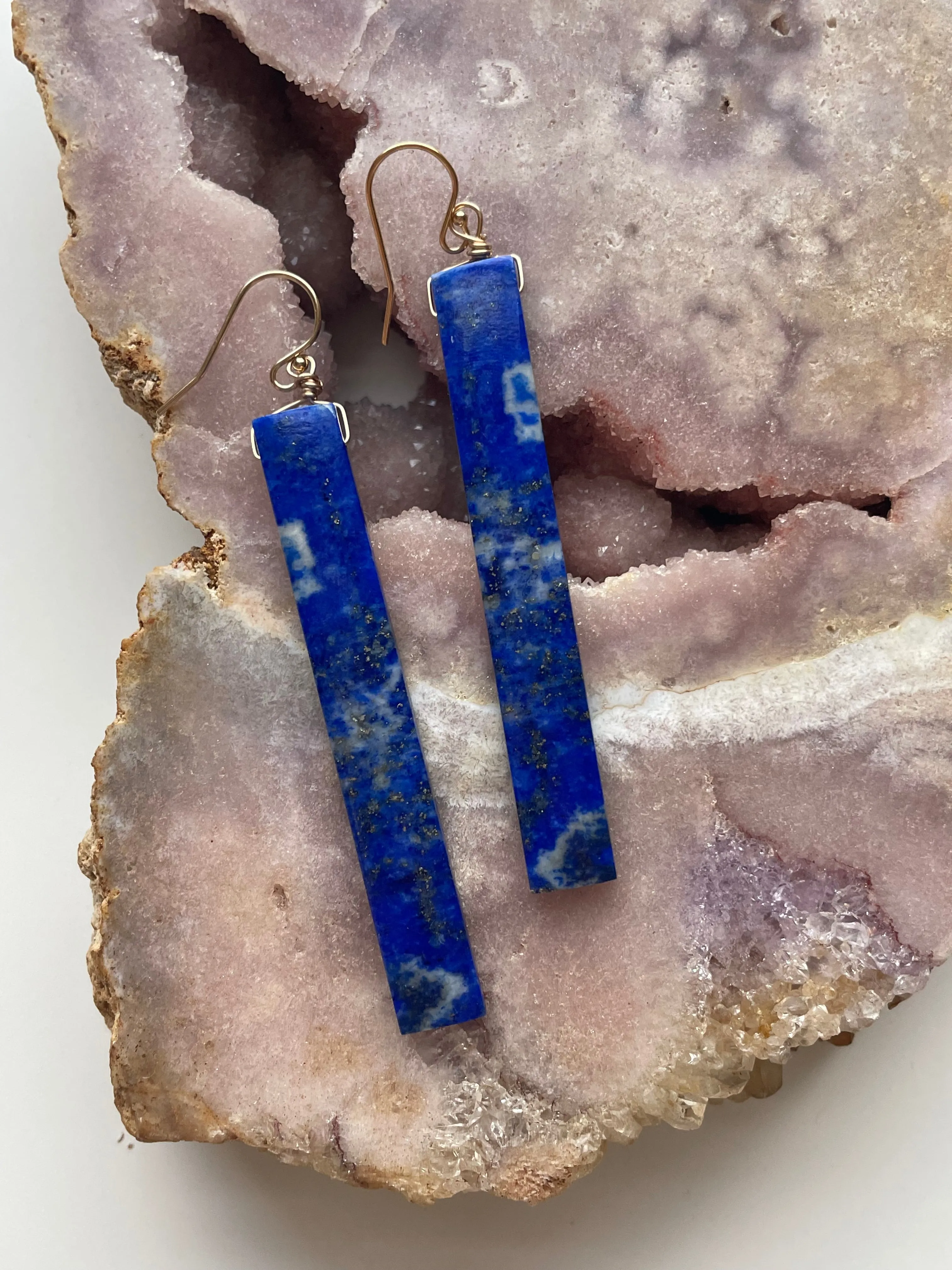 Lapis Lazuli  Earrings Gold Fill