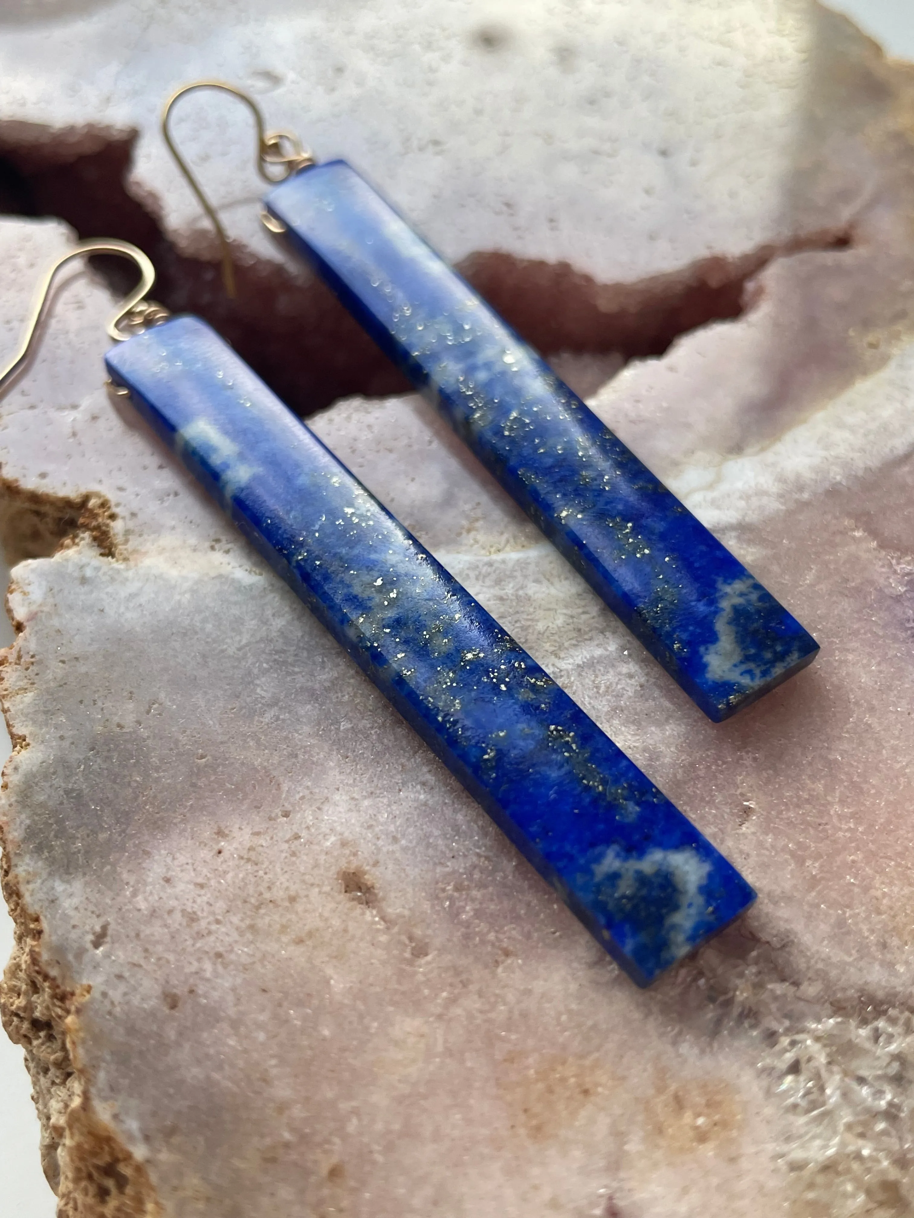 Lapis Lazuli  Earrings Gold Fill