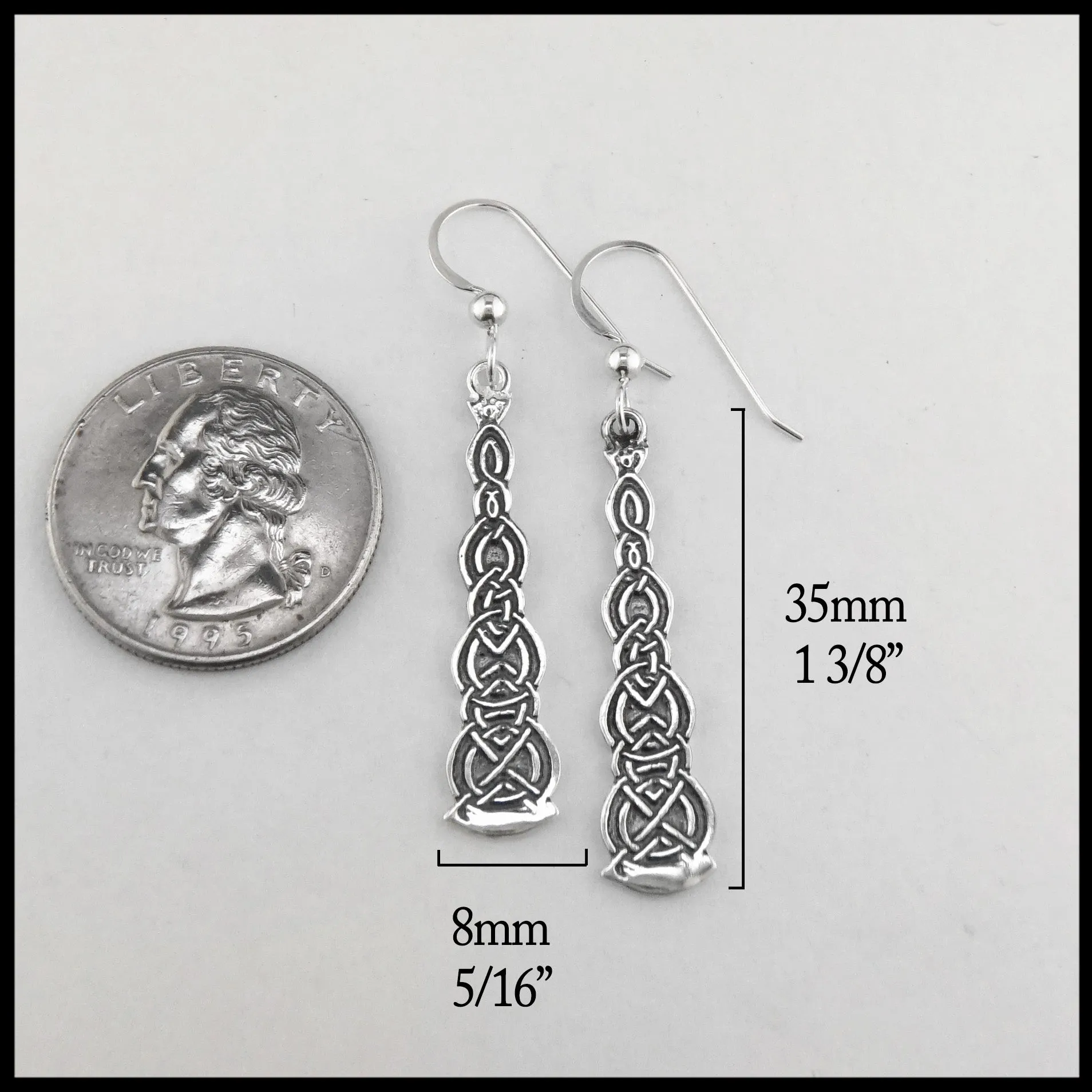 Large Elongated Celtic Earrings