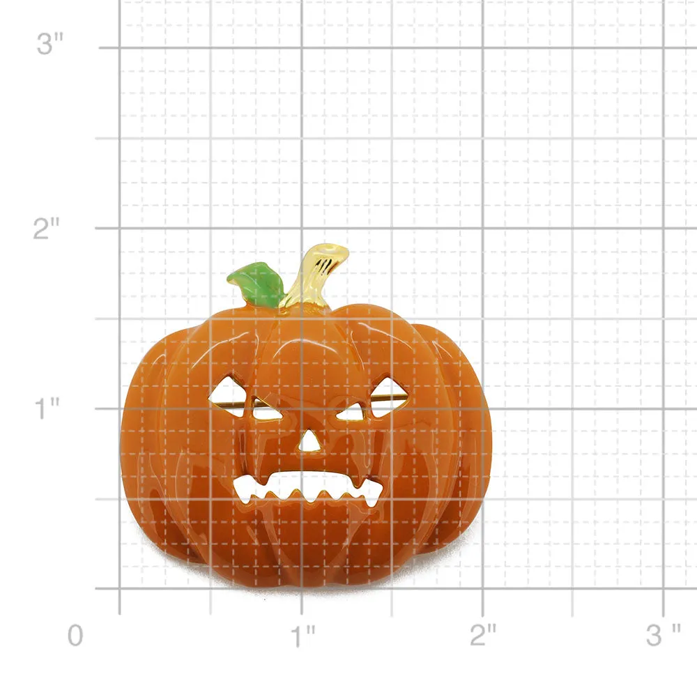 Large Enamel Pumpkin Halloween Pin Brooch
