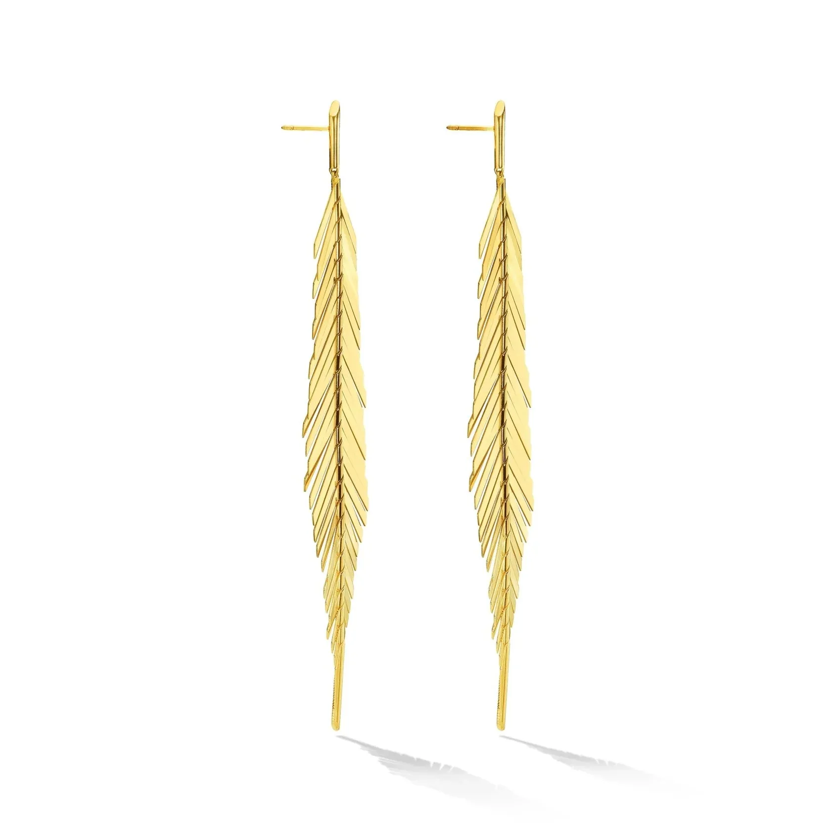 Large Feather Drop Earrings