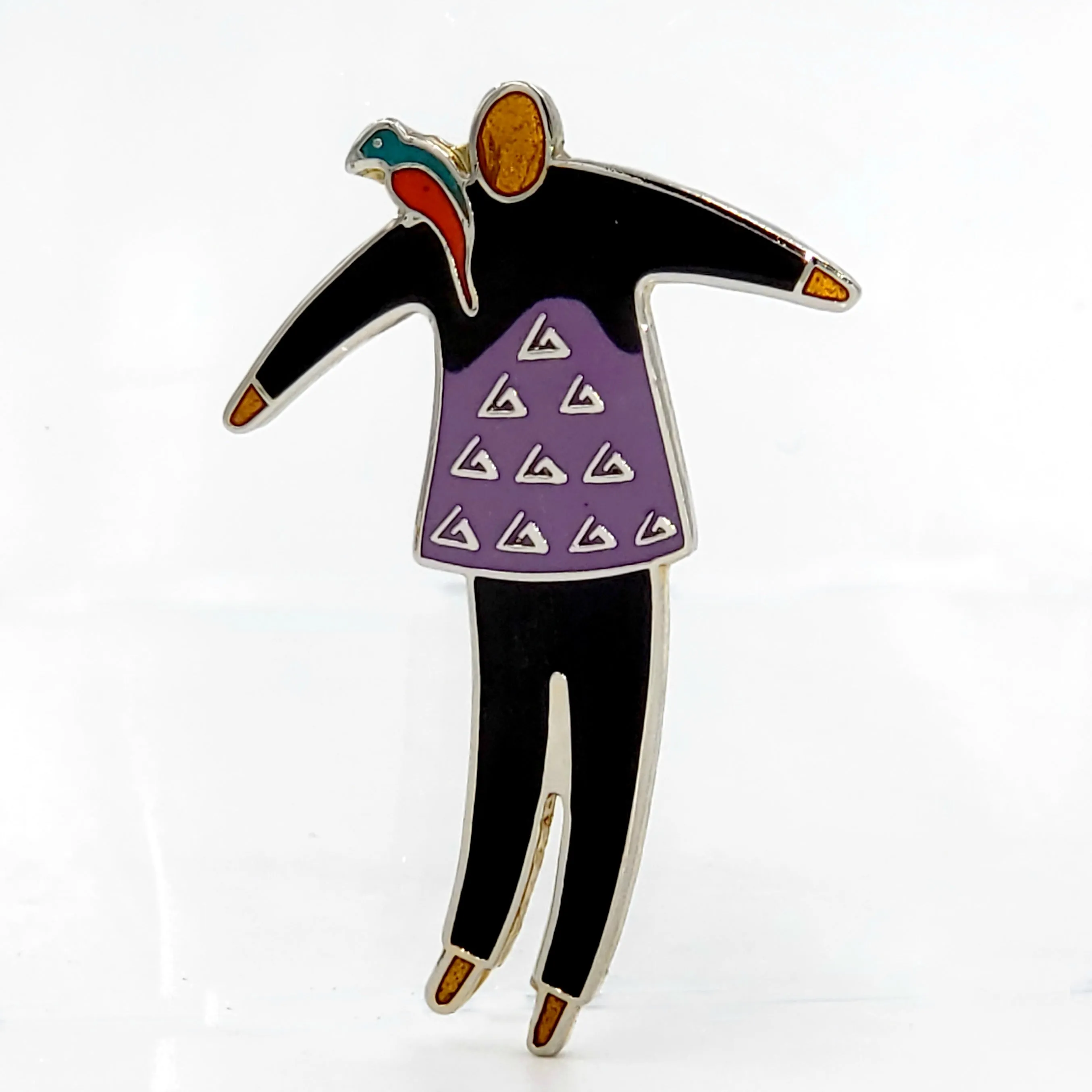 Laurel Burch Vintage Parrot "Flying Friend" Enamel Brooch