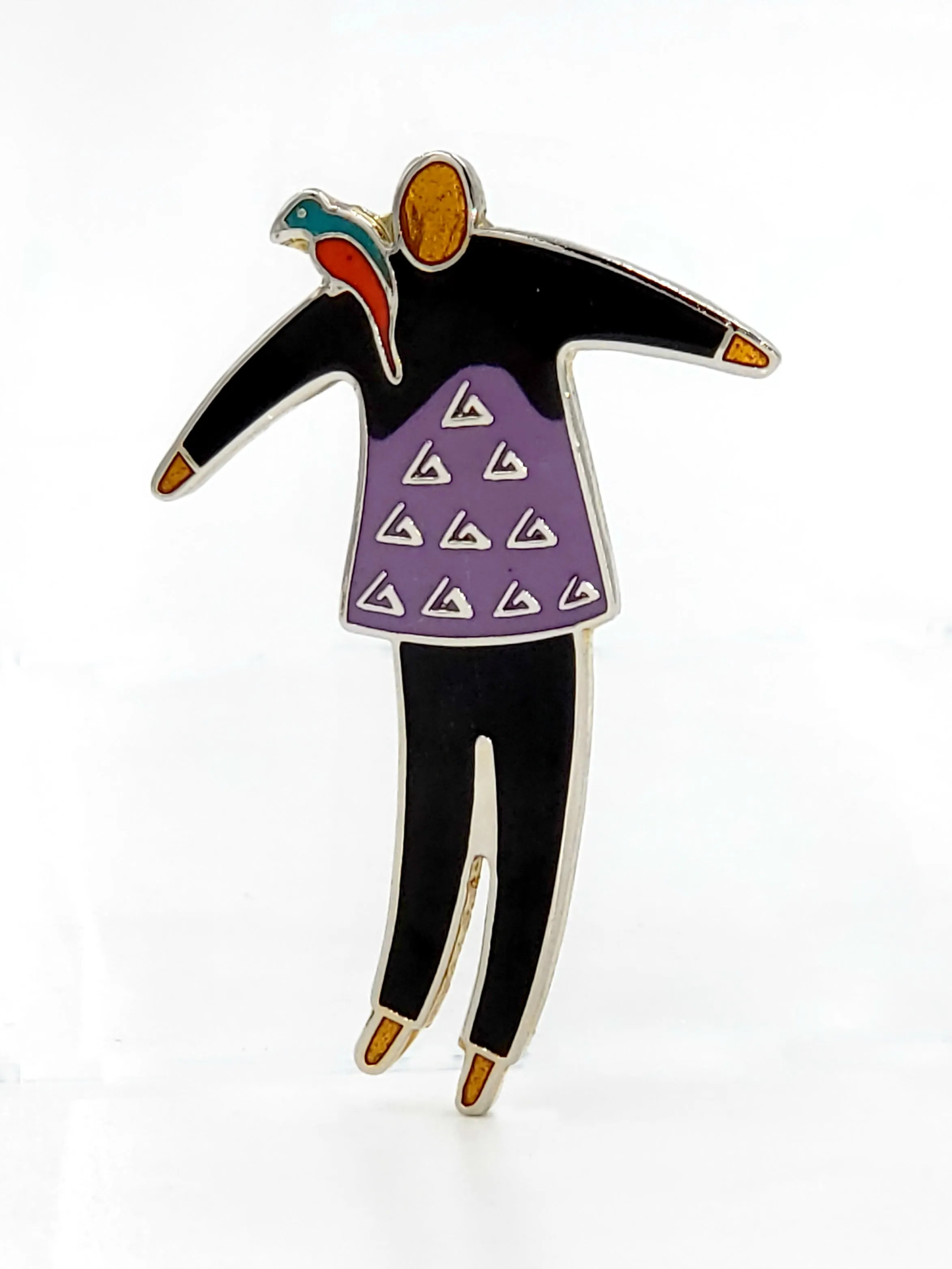 Laurel Burch Vintage Parrot "Flying Friend" Enamel Brooch