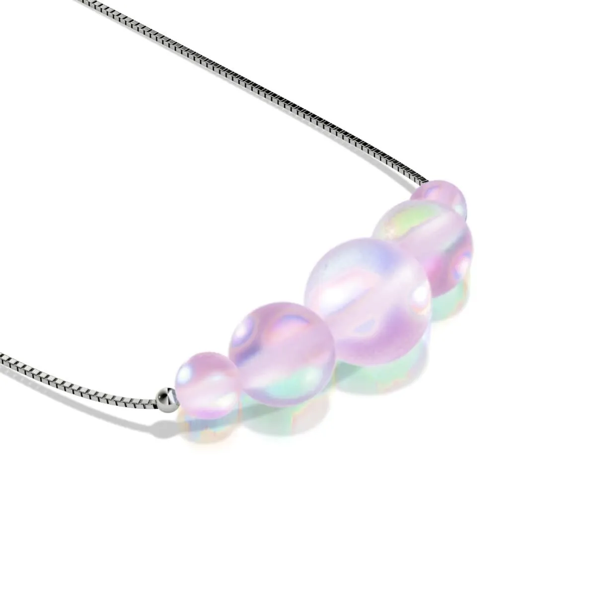 Lavender | .925 Sterling Silver | Mermaid Glass Infinity Clasp Necklace