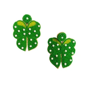 LBLOX Earrings - Green with Pearls