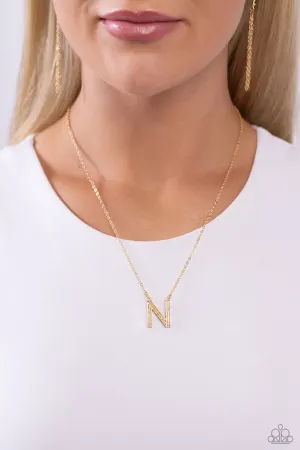 Leave Your Initials - N - Gold