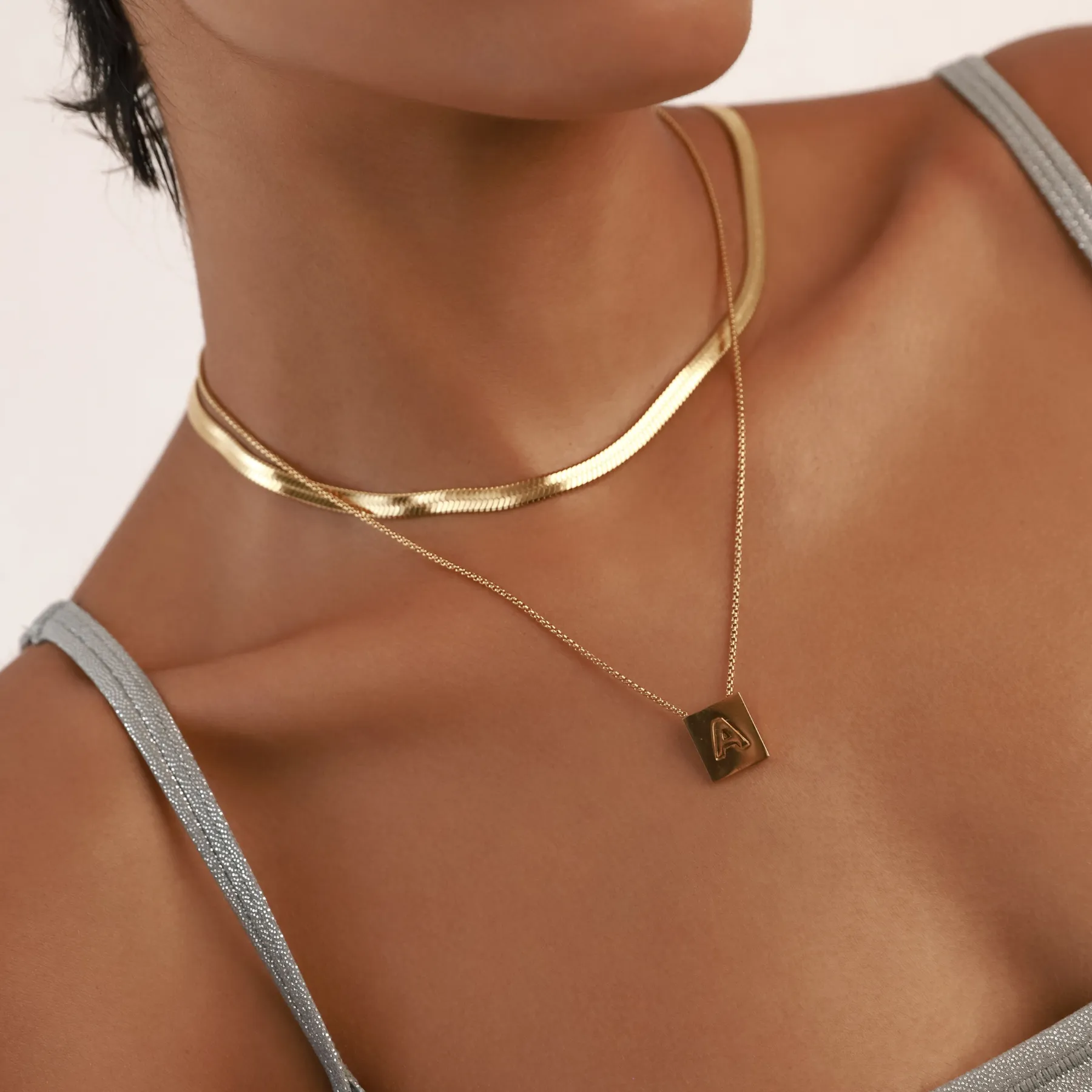 LETTER SQUARE NECKLACE