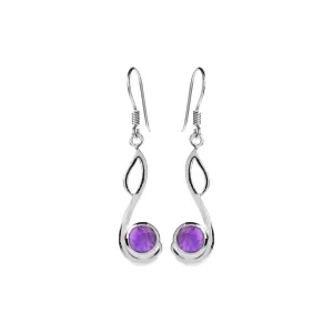 Lola swept loop amethyst earrings