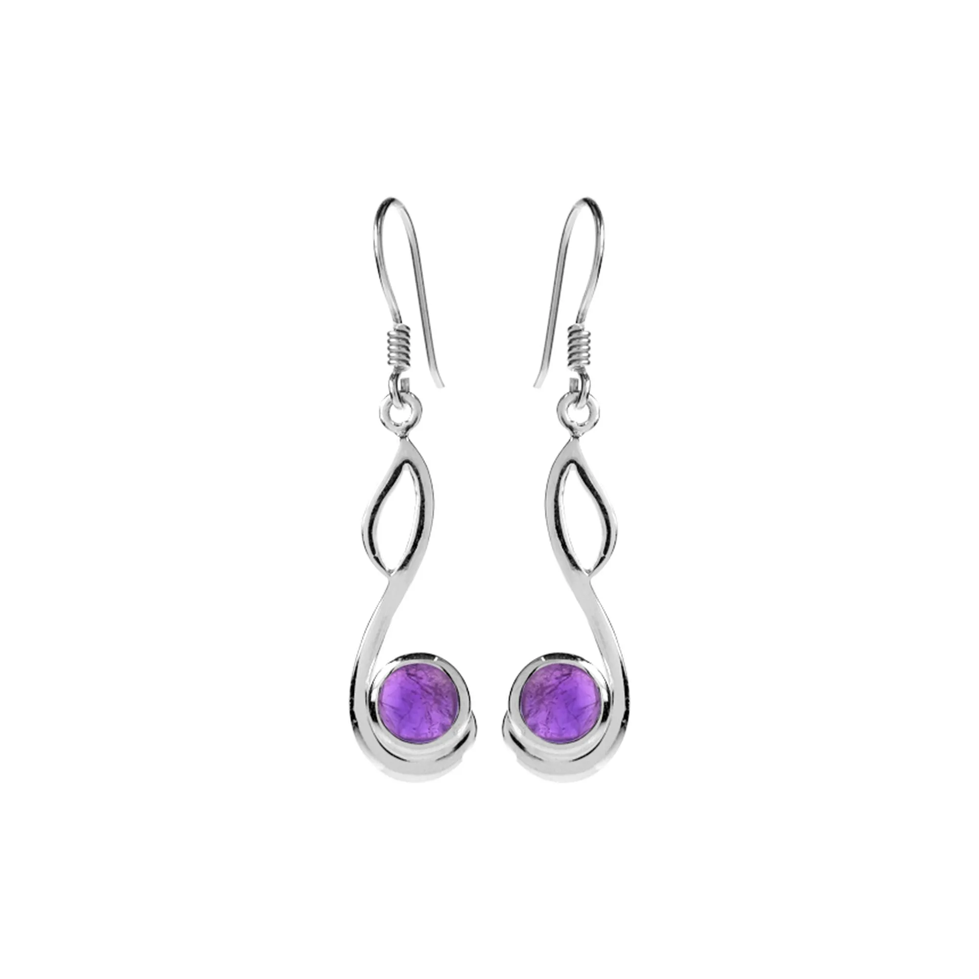 Lola swept loop amethyst earrings