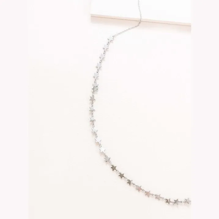 Long Minimalist  Stars Necklace 14k Gold over Stainless Steel, Rose Gold, or Silver