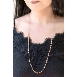 Long Minimalist  Stars Necklace 14k Gold over Stainless Steel, Rose Gold, or Silver