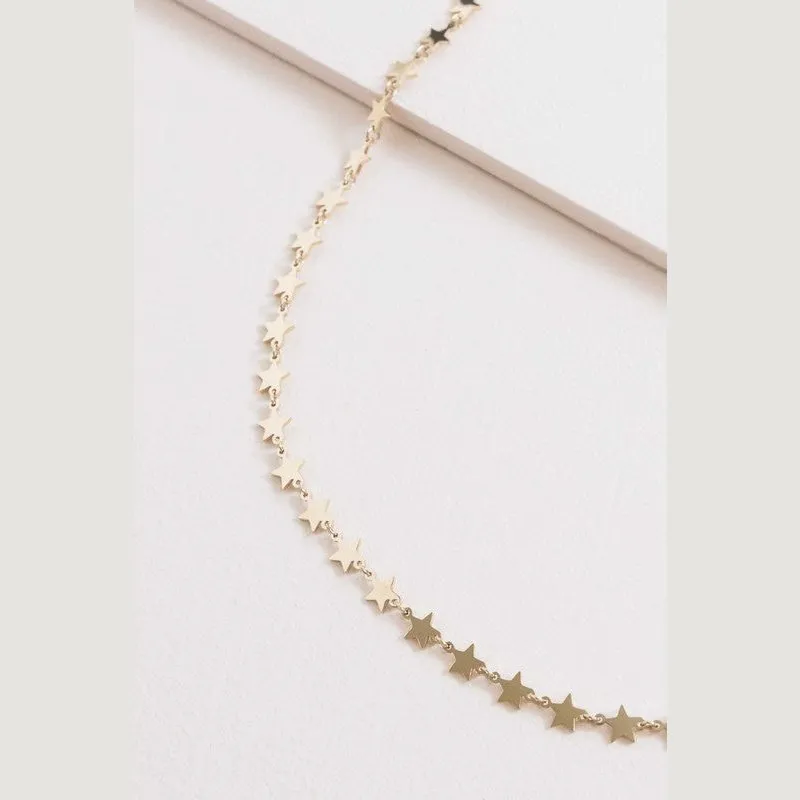 Long Minimalist  Stars Necklace 14k Gold over Stainless Steel, Rose Gold, or Silver