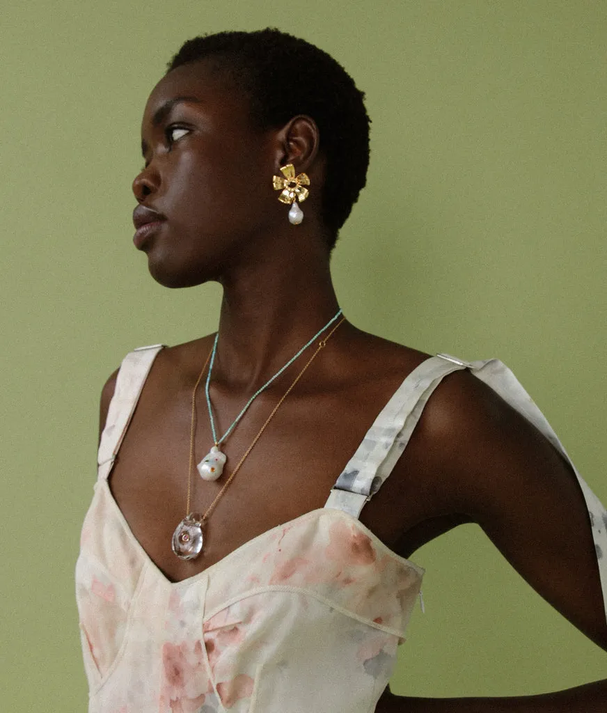 Lotus Pearl Earrings
