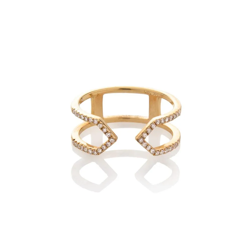 LUCID DIAMOND MIDI RING, GOLD
