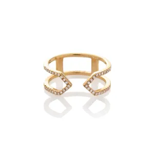 LUCID DIAMOND MIDI RING, GOLD
