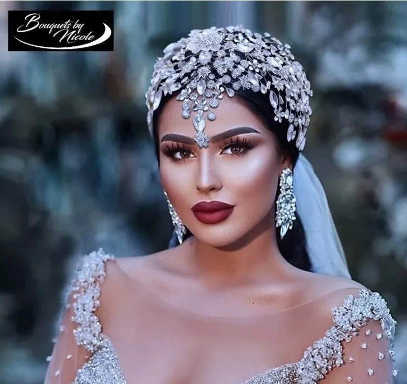 Luxury Bridal Hair Accessories l Rhinestone Wedding Forehead Headband  l Hair Comb l Hair Piece HP-26