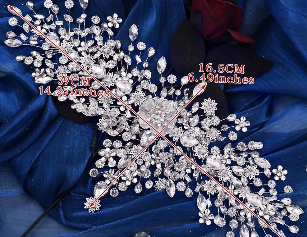 Luxury Bridal Hair Accessories l Rhinestone Wedding Forehead Headband  l Hair Comb l Hair Piece HP-26