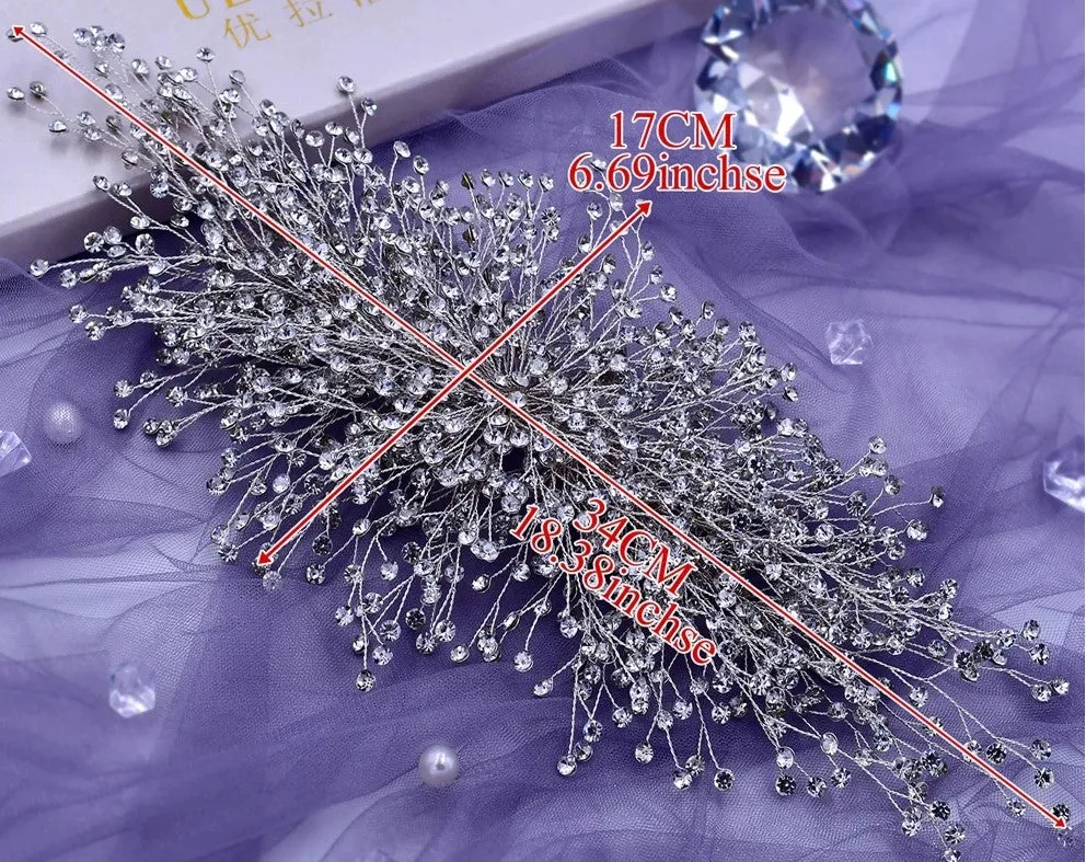Luxury Bridal Hair Accessories l Rhinestone Wedding Forehead Headband  l Hair Comb l Hairpiece HP-27