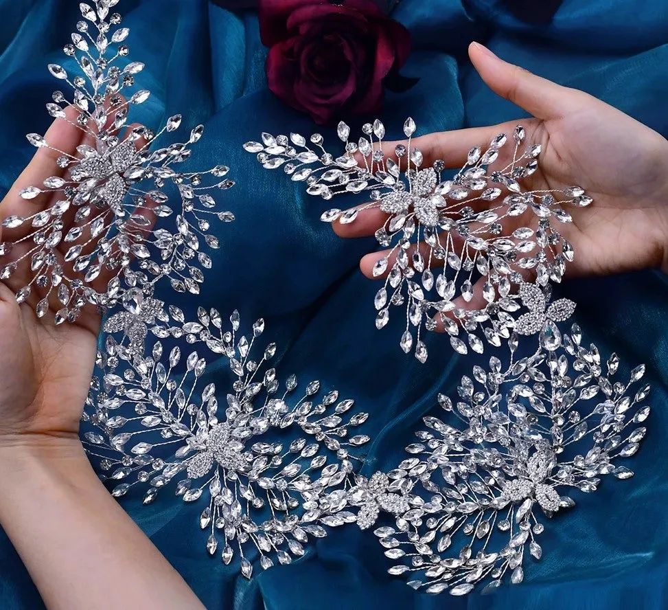 Luxury Bridal Hair Accessories l Rhinestone Wedding Forehead Headband  l Hair Comb l Hairpiece HP-28