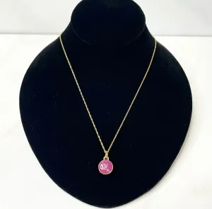 LV Dainty Pendant Necklace- PURPLE (18")