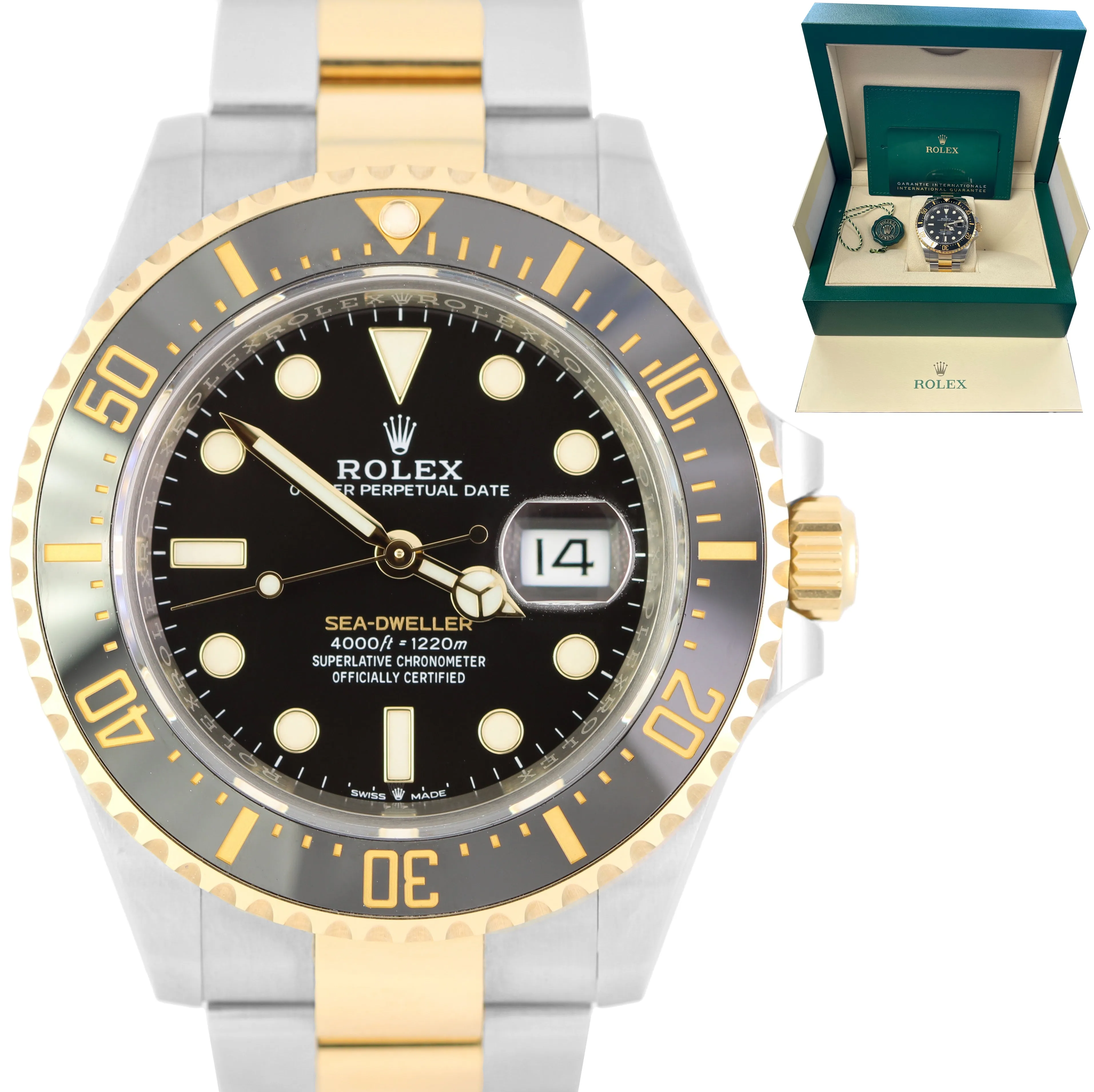 MARCH 2021 Rolex Sea-Dweller 43mm Two-Tone Yellow Gold Black Watch 126603 B P