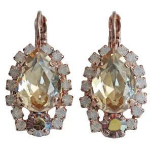 Mariana "Aurora" Rose Gold Plated Teardrop Pear Crystal Earrings, 1259/1 1093rg