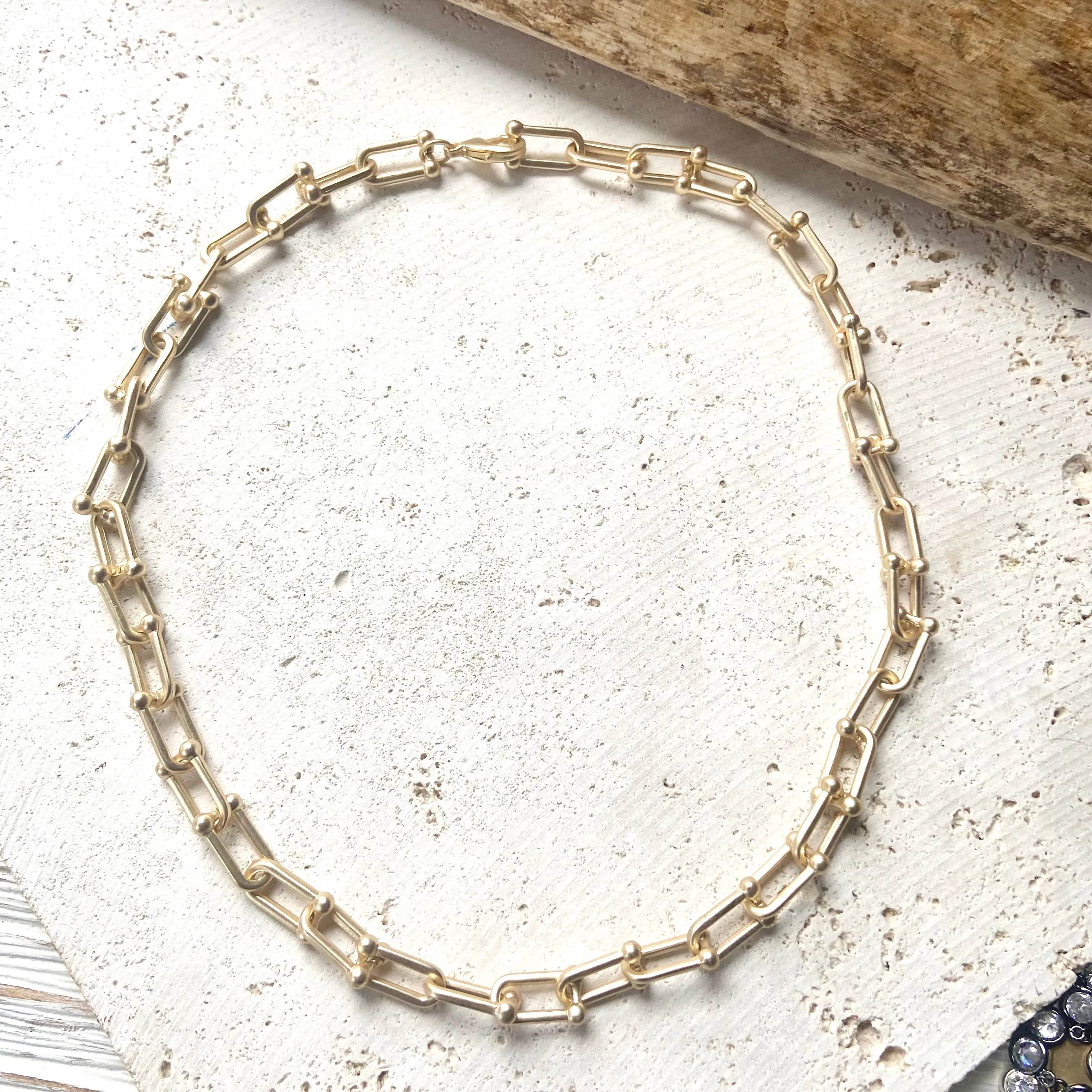 Matte gold Paperclip Chain