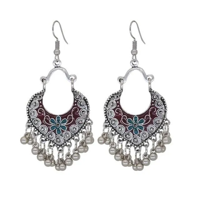 Metal Coin Drop Earrings