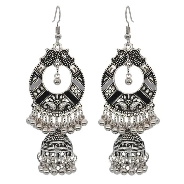 Metal Coin Drop Earrings