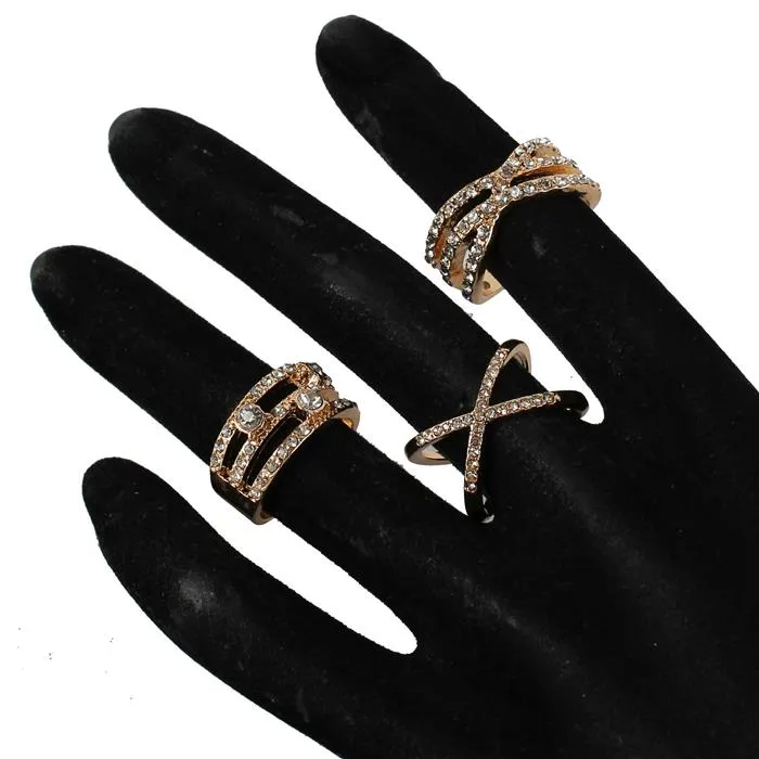 Metal StonesX Stones Midi Rings