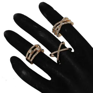 Metal StonesX Stones Midi Rings