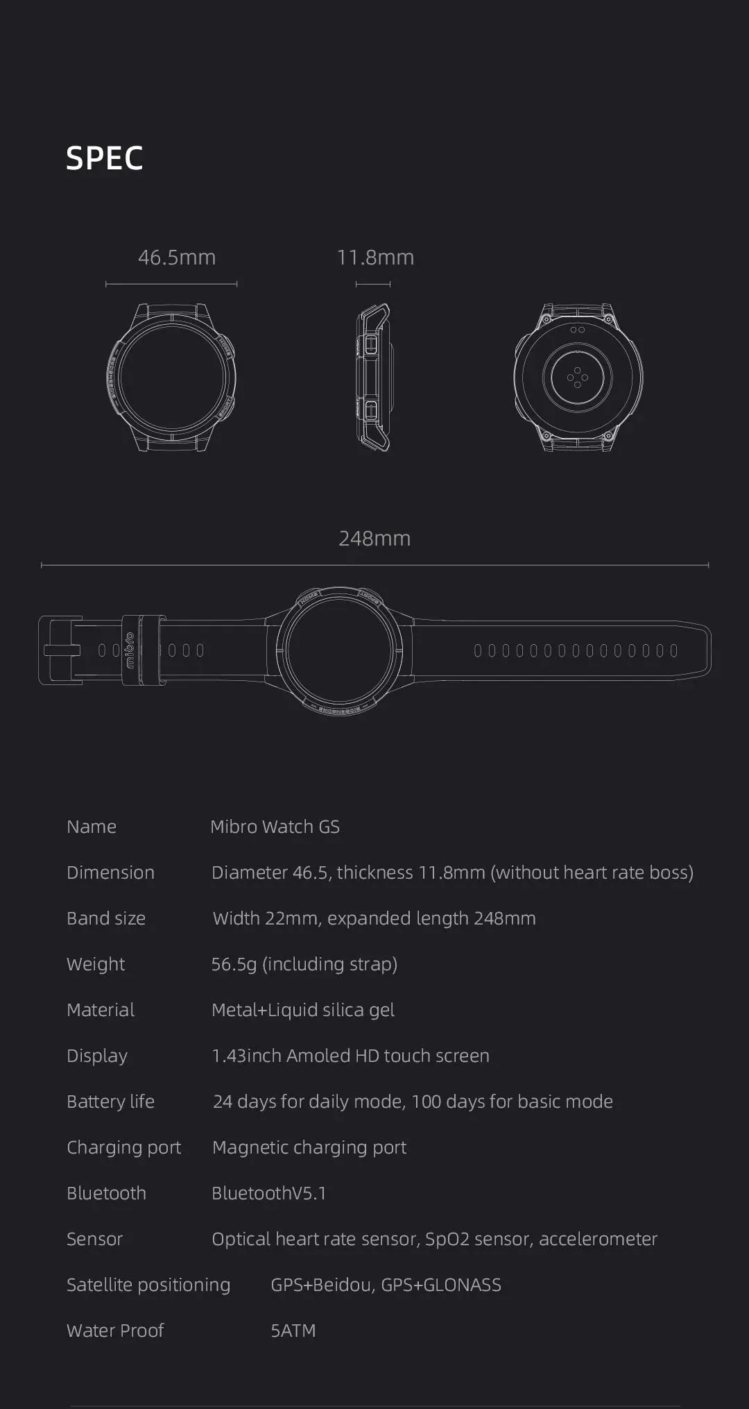 MIBRO Watch GS 1.43" AMOLED Sport Smart Watch