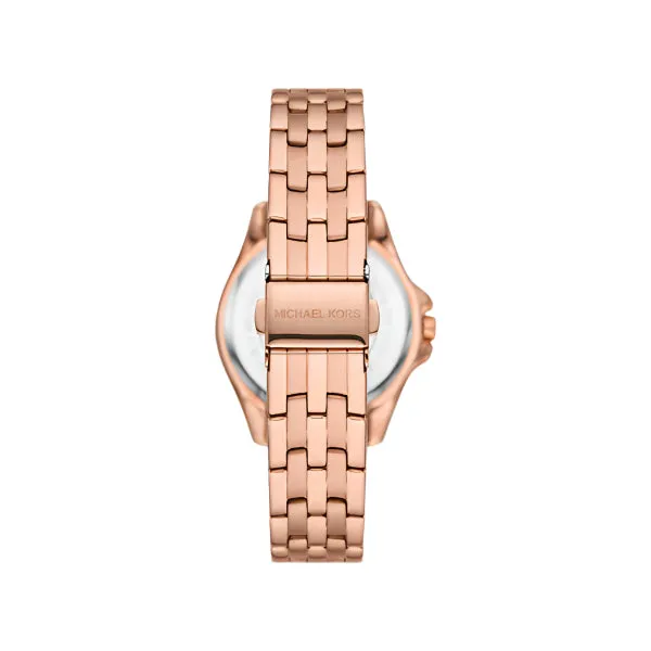 Michael Kors Pilot Pave Rose Gold Stainless Steel Rose Gold Dial Quartz Watch for Ladies - MK-7367