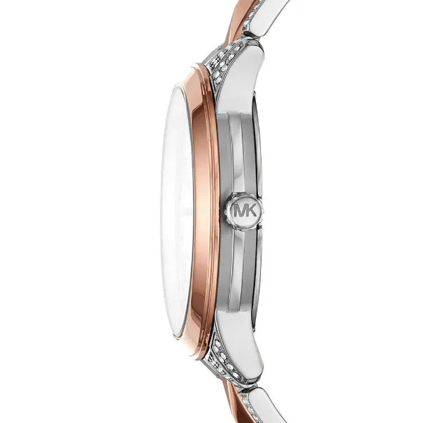 Michael Kors Runway Rose Gold Stainless Steel Rose Gold Dial Quartz Watch for Ladies - MK6716
