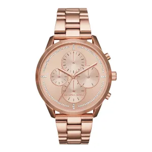 Michael Kors Slater Rose Gold Stainless Steel Rose Gold Dial Quartz Watch for Ladies - MK6521