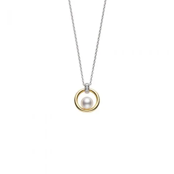 Mikimoto 18K Yellow Gold Pearl Circle Necklace
