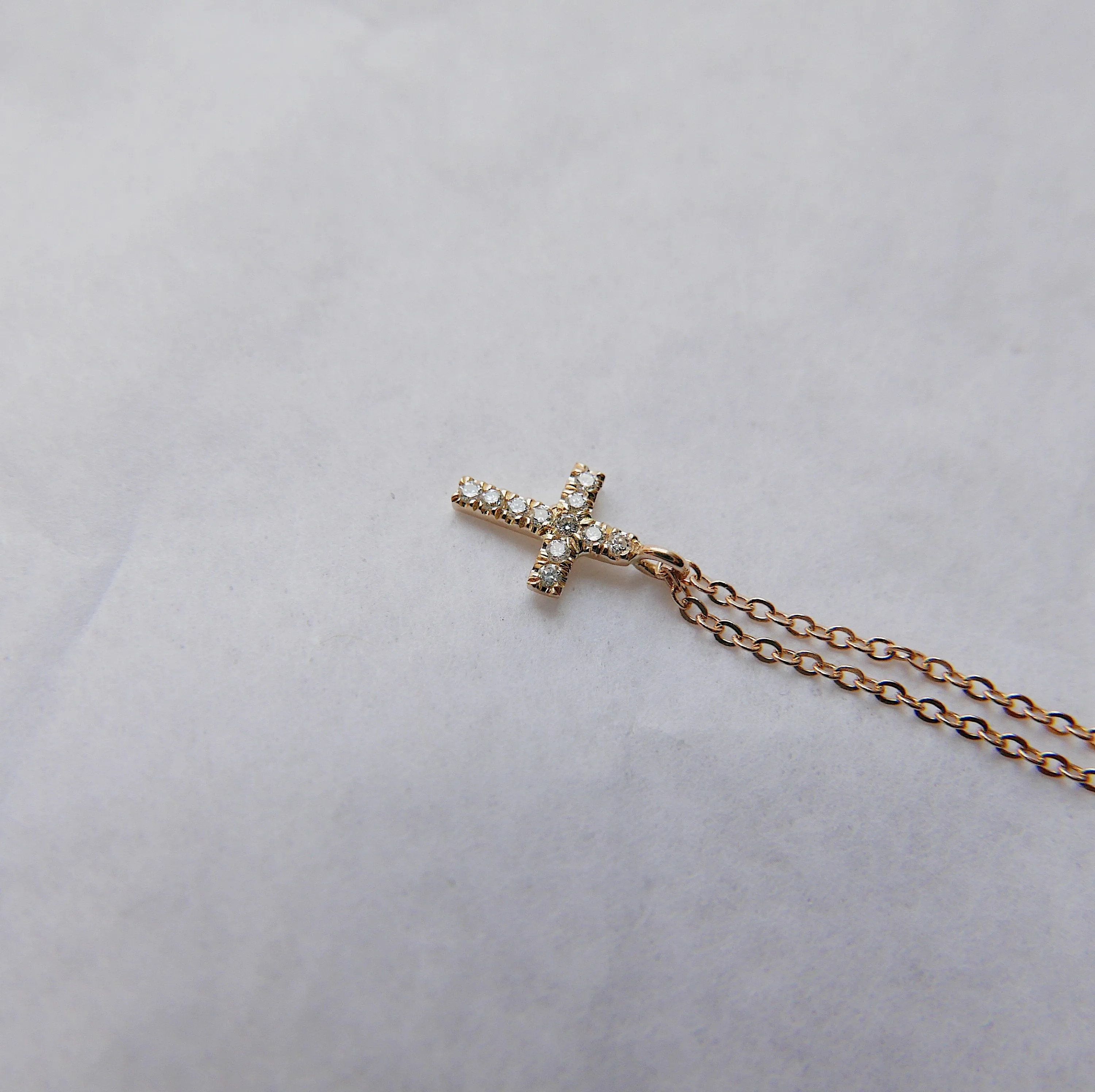 Mini Diamond Cross Necklace