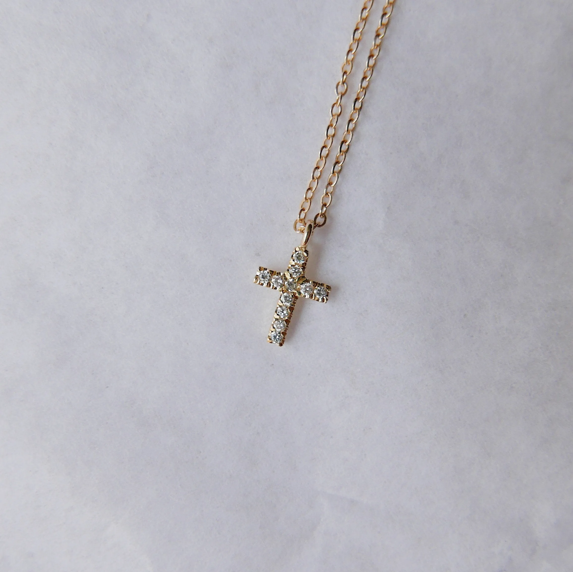 Mini Diamond Cross Necklace